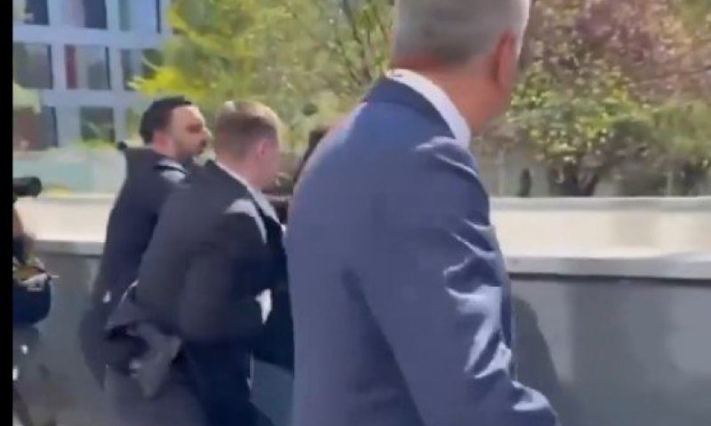 ברלין: מפגין שפך צבע על יורש העצר האיראני. צפו