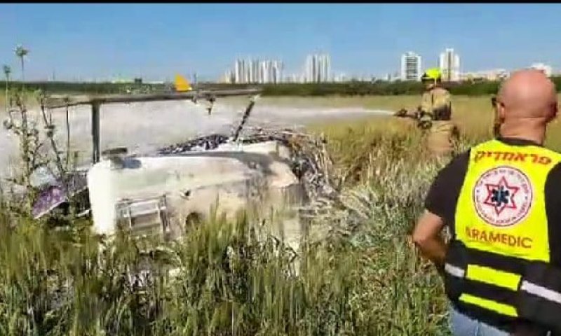 טרגדיה בנתניה: גבר כבן 50 נהרג מהתרסקות מסוק