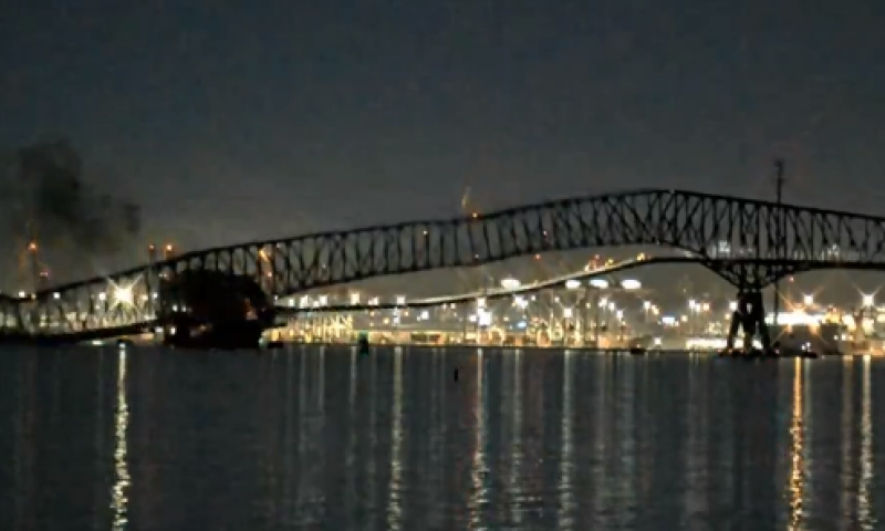 אסון בבולטימור: גשר קרס בעקבות פגיעת ספינה