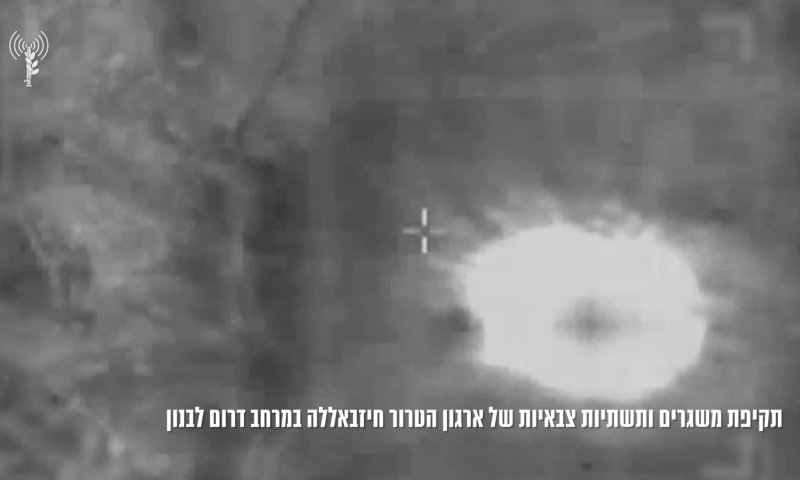 צה"ל תקף כ-30 משגרים של חיזבאללה. צפו בתיעוד התקיפה