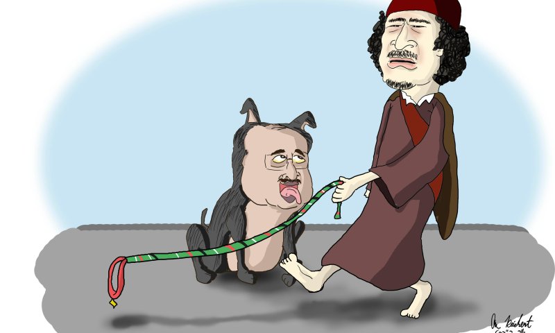 הקריקטורה היומית של אור רייכרט: ביקור ח"כים אצל קדאפי