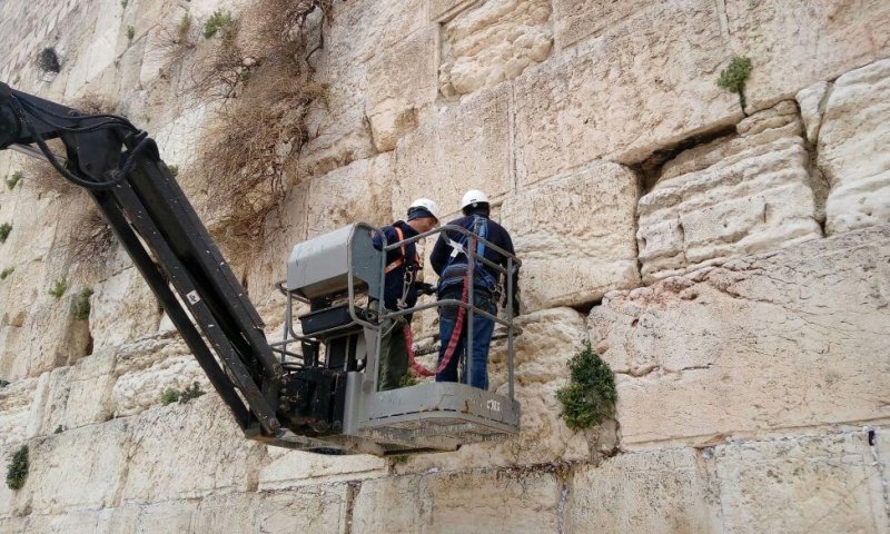תיעוד: בדיקת יציבות אבני הכותל