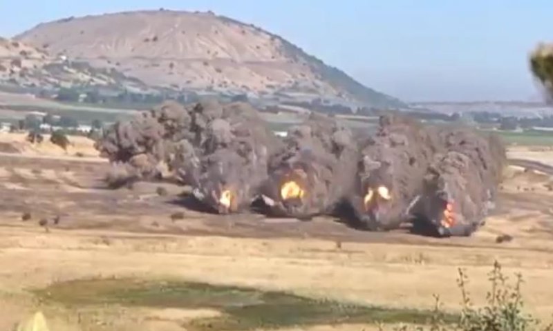 בום: צפו בפיצוץ 40 דונם של מוקשים ברמת הגולן