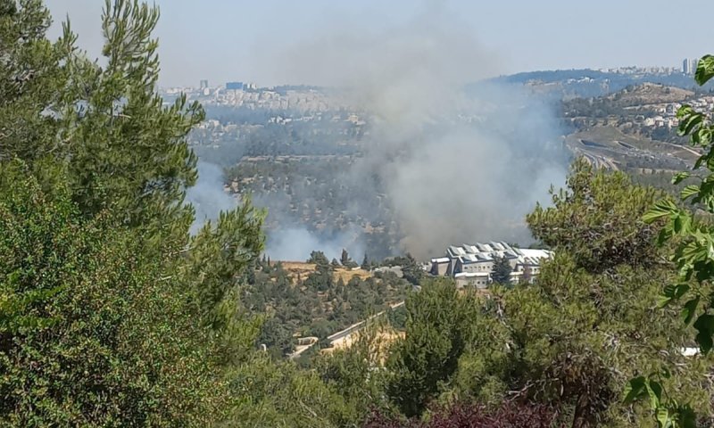 שריפה גדולה בהרי ירושלים: עשרות צוותי כיבוי במקום