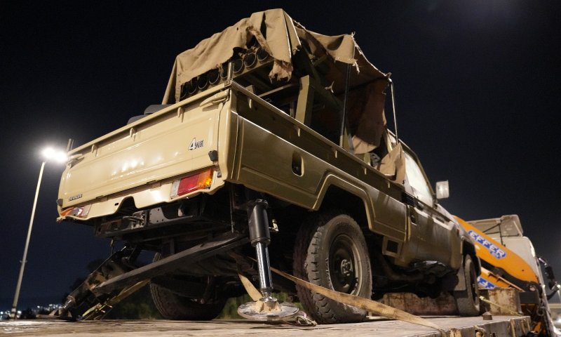 טנדר עם משגרי חיזבאללה נגנב; זה המקום בו הוא אותר