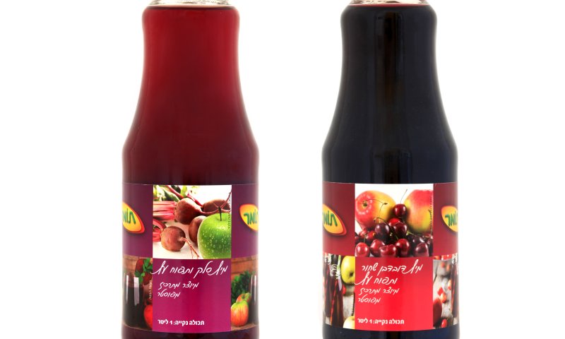 מעורב טבעי: מיץ דובדבן שחור ותפוח עץ ומיץ סלק ותפוח עץ