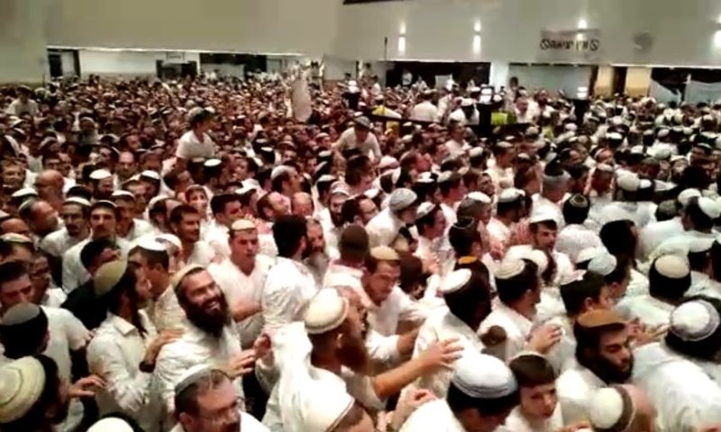 אלפי גברים ונשים בהקפות השניות ב'הר המור'. צפו