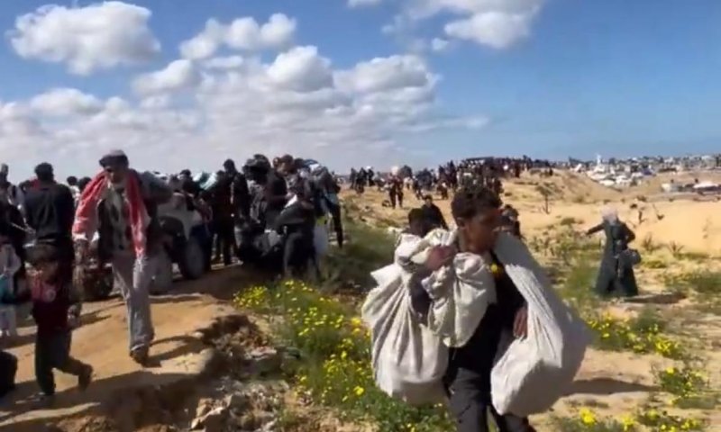 פאניקה בעזה: מאות פלסטינים נמלטים מרפיח. צפו