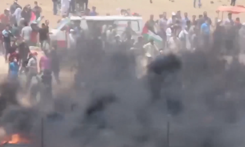 4000 פלסטינים מתעמתים בגבול עזה; שני הרוגים