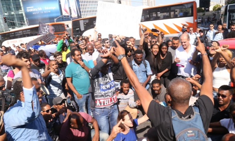 הפגנת יוצאי אתיופיה נתיבי איילון חסומים