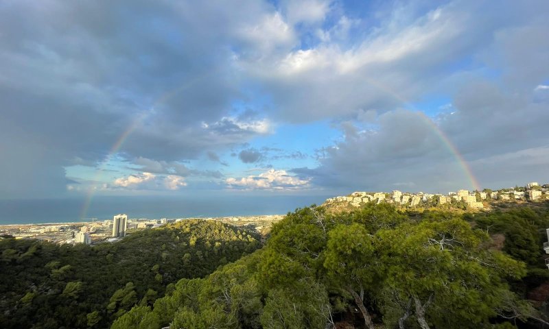 מרהיב: קשת בענן נצפתה בחיפה