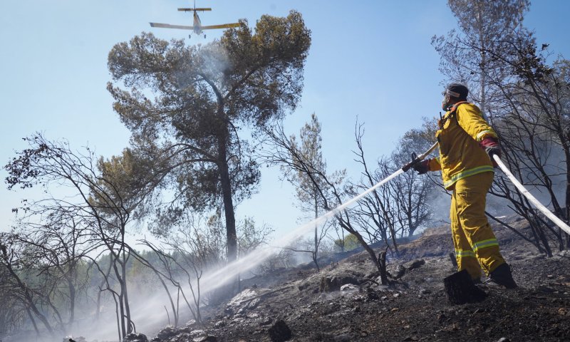 שריפת קוצים באלפי מנשה: האש מסכנת את בתי הישוב