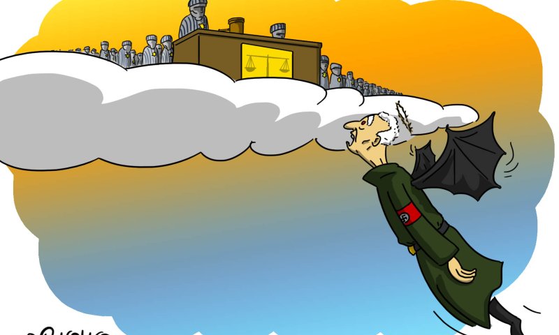 קריקטורה: מה מחכה לפושע הנאצי הזקן בעולם