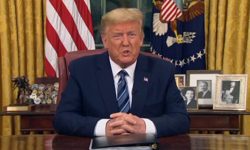 ארה"ב: טראמפ ביטל את כל הטיסות הנכנסות מאירופה