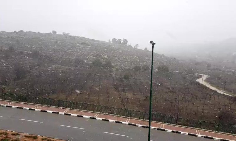צפו: שלג קל בירושלים; שלג של ממש ביהודה ושומרון