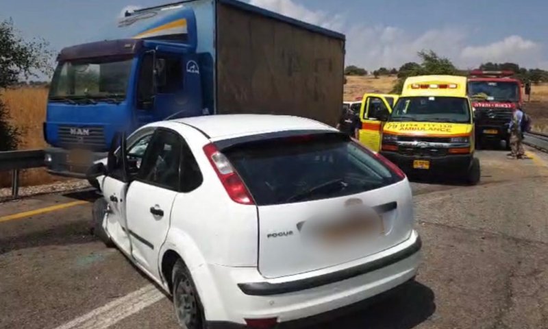 גבר ואשה נפצעו בתאונה בצומת בית המכס בגולן