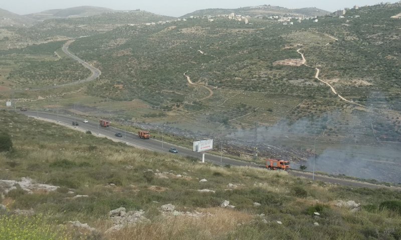 שריפה סמוך לנופי נחמיה: האש מתקדמת במהירות