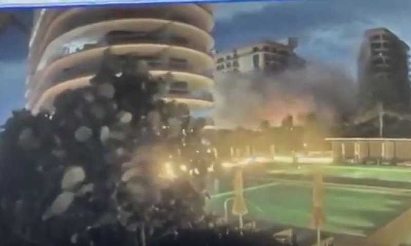 צפו: קריסת בניין המגורים בשכונה היהודית במיאמי