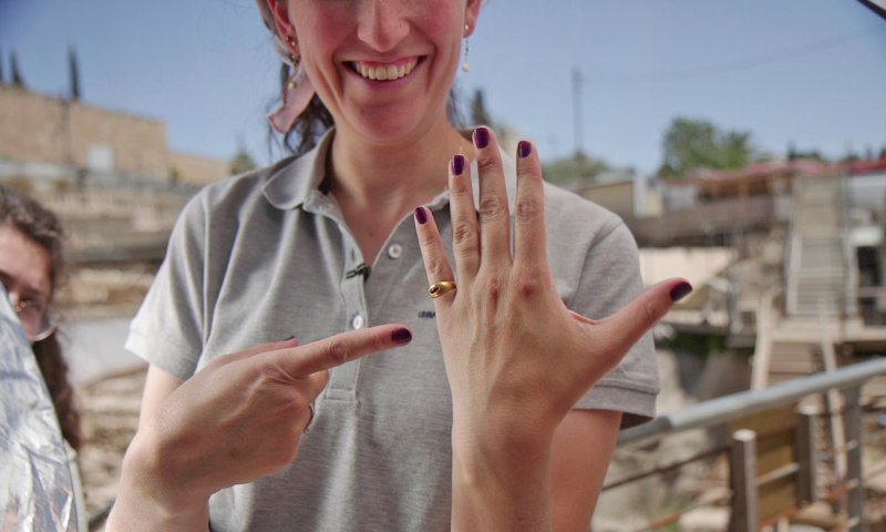 טבעת זהב מתקופת בית המקדש נחשפה בעיר דוד