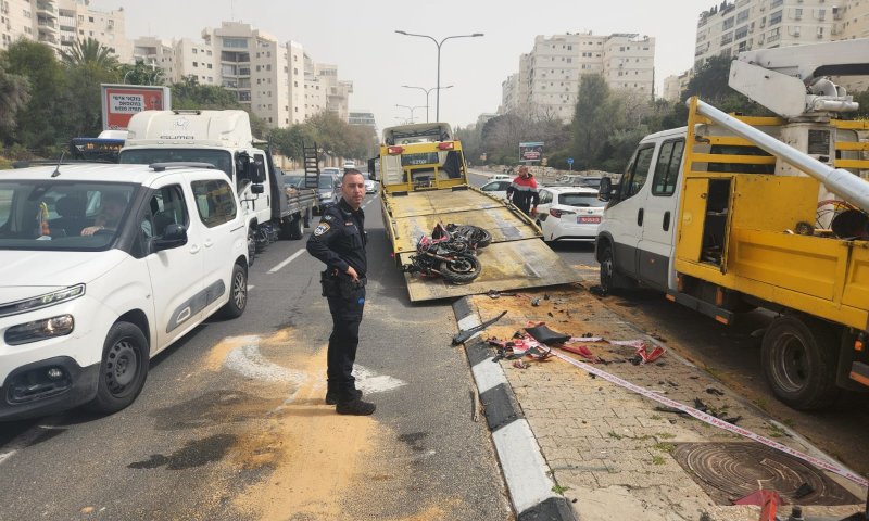 אסון: רוכב אופנוע נהרג בתאונה עם רכב מסחרי בתל אביב