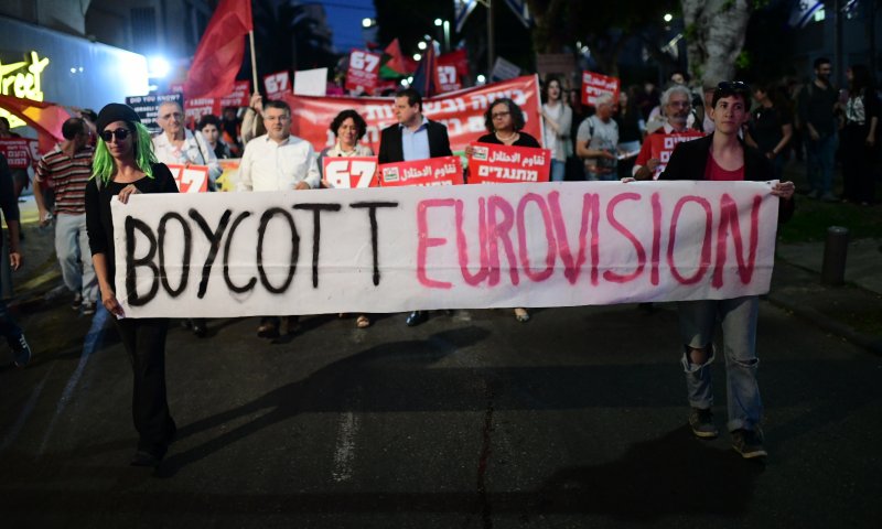 ארגוני שמאל מנצלים את האירווזיון והפגינו למען עזה