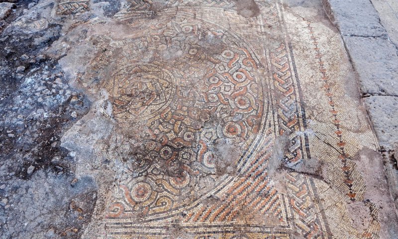 בראש העין נחשף פסיפס בן 1,500 שנה