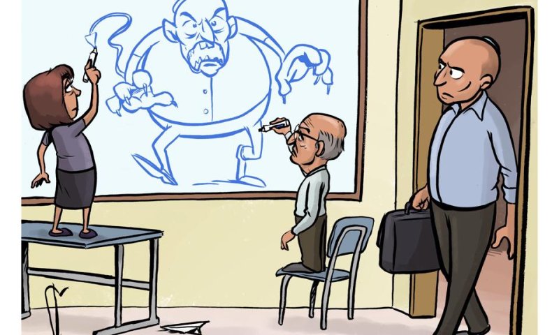 קריקטורה: השמאל מפחד משר החינוך בנט