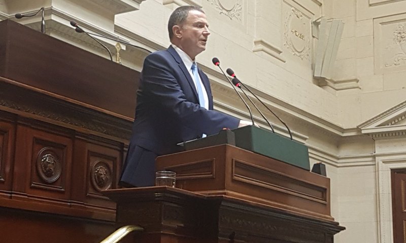 יו"ר הכנסת נואם בבריסל: "זכר השואה בסכנה"