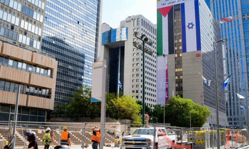 הוסר דגל פלסטין שנתלה במתחם הבורסה בר"ג