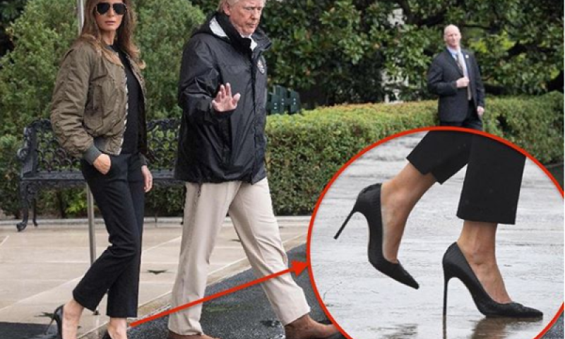 רואה מגבוה: העקבים של מלניה מעוררים סערה