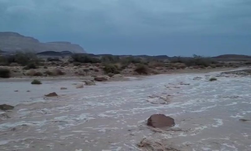גשמי הברכה: שיטפון מרהיב בנחל רמון בנגב
