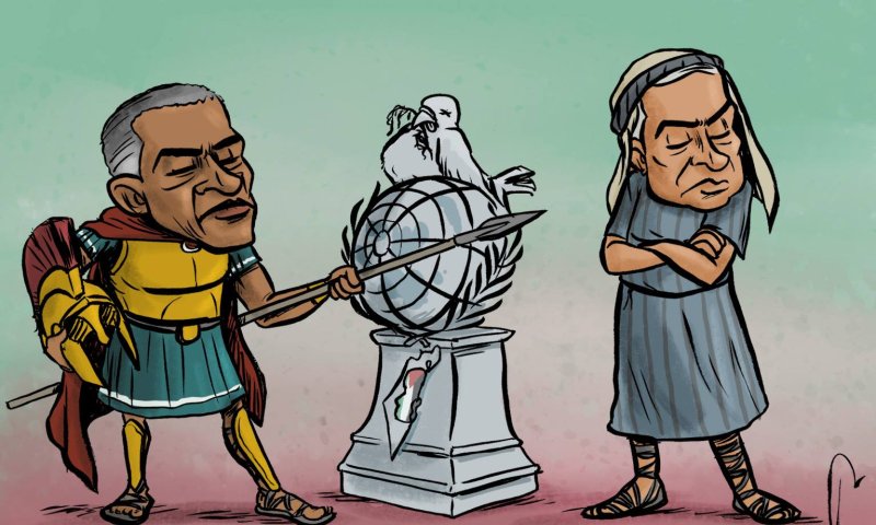 קריקטורה: ארה"ב נגד ישראל באו"ם