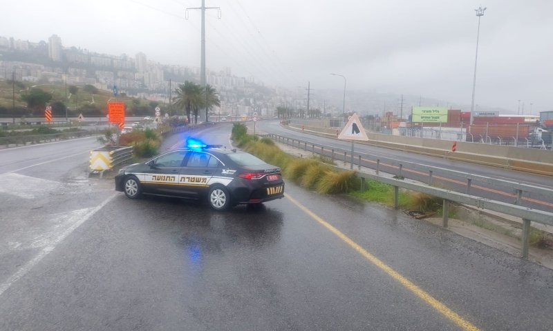 בשל הצפות: הכניסה הצפונית לחיפה נחסמה