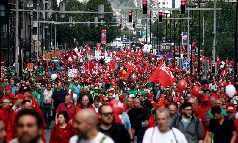 לא רק בישראל: הפגנת ענק נגד יוקר המחיה בבלגיה