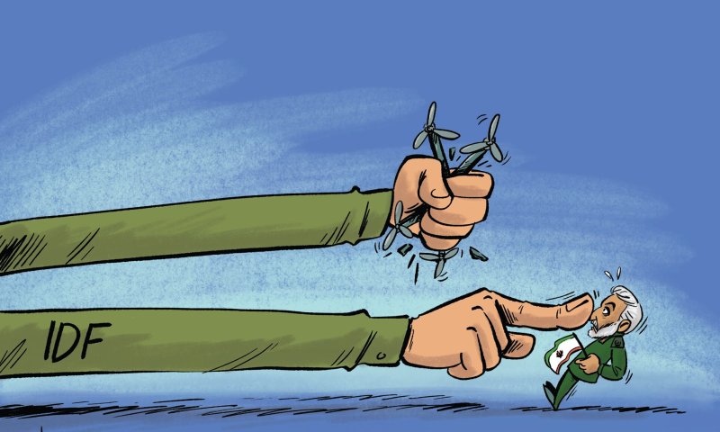 קריקטורה: ישראל תוקפת מטרות איראניות בסוריה