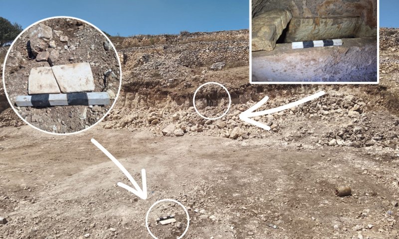 פלסטינים שדדו קבר עתיק בן 3,000 שנה במהלך עבודות פיתוח