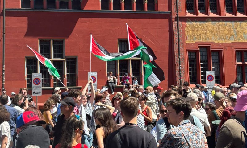 עם דגלי פלסטין ברקע: יובל רפאל על השטיח הטורקיז |  צפו