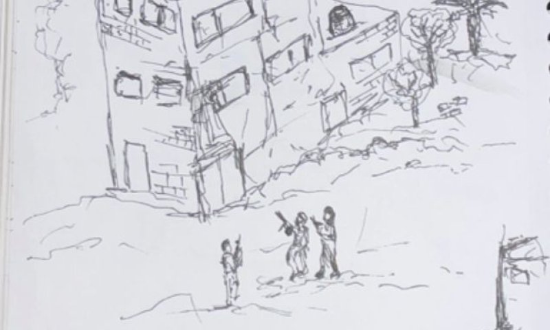 דרך המכחול: הלוחם צייר את אירועי המלחמה בעזה