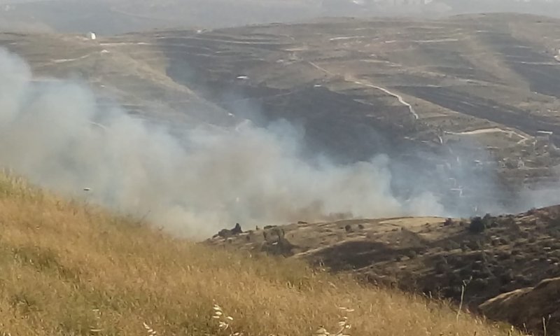 טרור ההצתות: שריפת ענק ליד היישוב יצהר