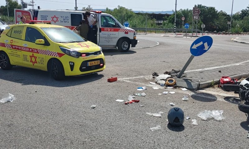 רוכב אופנוע נפצע קשה לאחר שהחליק סמוך לעין יהב