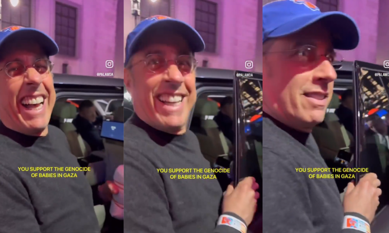 צוחק ומתעלם: ג'רי סיינפלד סופג קללות מפעילה פרו-פלסטינית