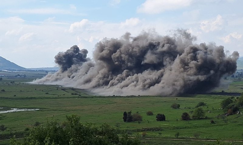 צפו: 100 דונם של מוקשים פוצצו ברמת הגולן