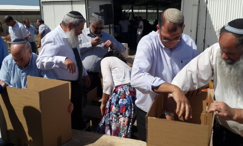 חברי סיעת הבית היהודי ארזו חבילות "קמחא דפסחא"