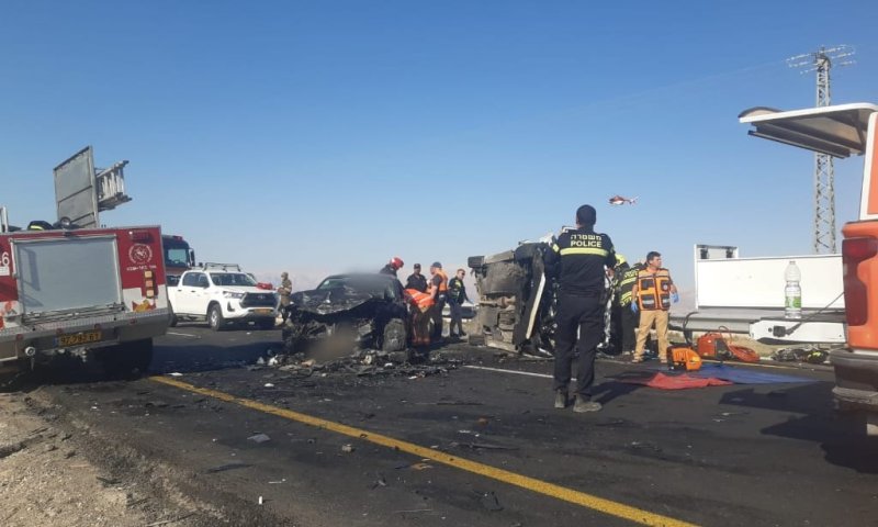 5 פצועים בתאונה קשה בכביש 90