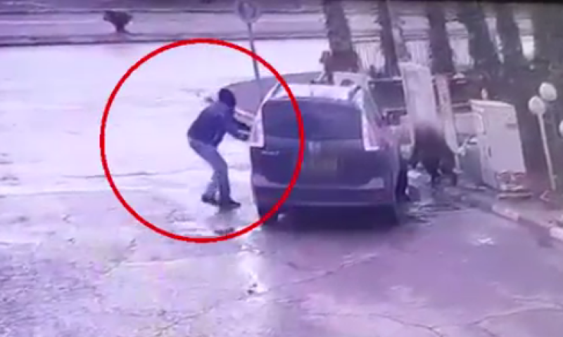 לא ייאמן: הרכב נגנב מול עיניו של הנהג. צפו