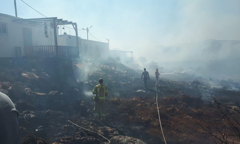 שריפה ביישוב אש קודש בעקבות הצתת ערבים