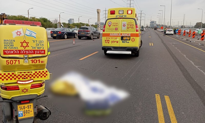 תאונה קטלנית בכביש 4: רוכב אופנוע נהרג ליד חולון