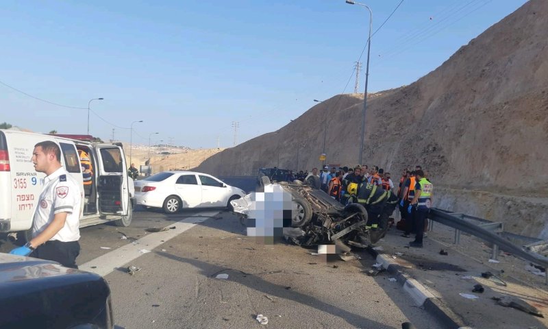 שני הרוגים בתאונת דרכים קשה ליד מצפה יריחו
