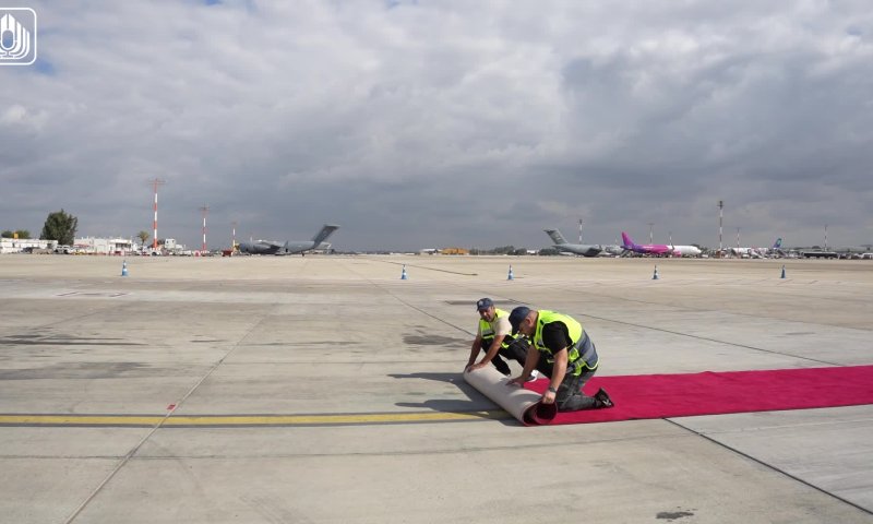 לקראת הגעת טראמפ: בנתב"ג נערכים לקבלת הפנים | צפו