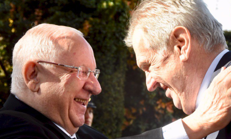 נשיא צ'כיה לריבלין: "איני מאמין בפתרון שתי מדינות"